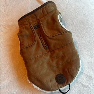 Like New- XXS Brown Dog Jacket with Fleece Lining